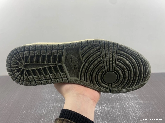 Rep SCOTT 1 X LOW DM7866-002 JORDAN TRAVIS OLIVE' SP 'BLACK OG AIR 0728